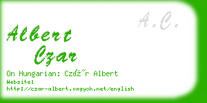 albert czar business card